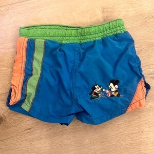 Vintage 90s Disney Baby Mickey & Goofy Swim Trunks 24M Colorblock